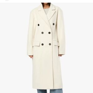WeWoreWhat Women's Cream Double-Breasted Coat *NWT*